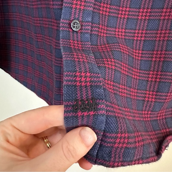 Johnston & Murphy | Red and Blue Plaid Collared Button Down Shirt Size Large - Picture 4 of 6